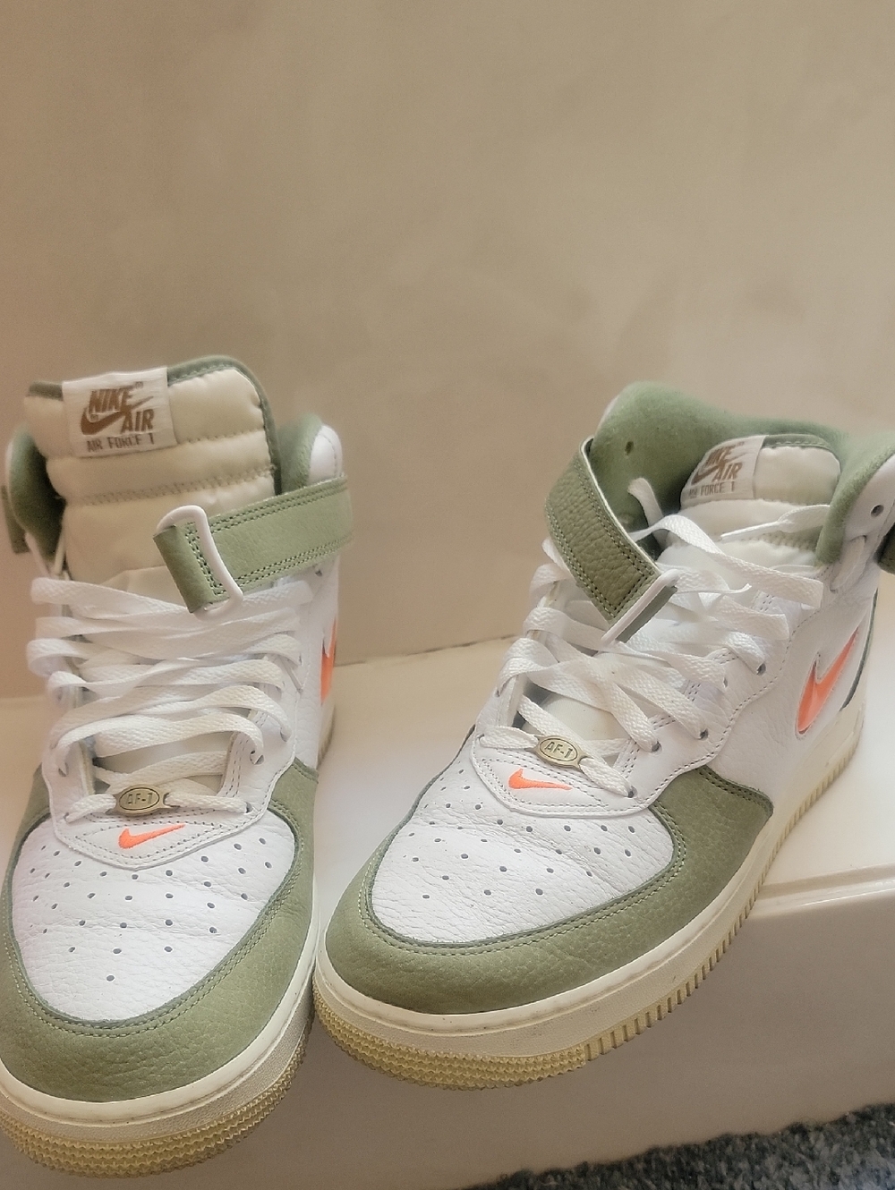 Nike Mid-Top Sneakers — White & Sage Green